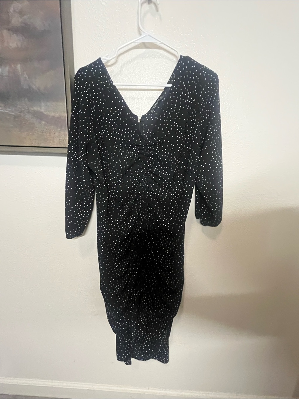 Zara vintage Black Polka Dot V-Neck Women's Dress